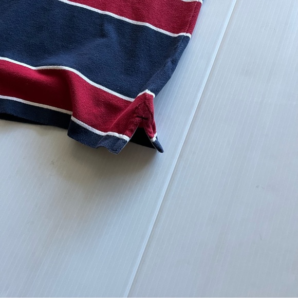 Tommy Hilfiger Polo 2 Button Striped  BlueRed Pullover Long Sleeve Shirt Size XS - Picture 7 of 11